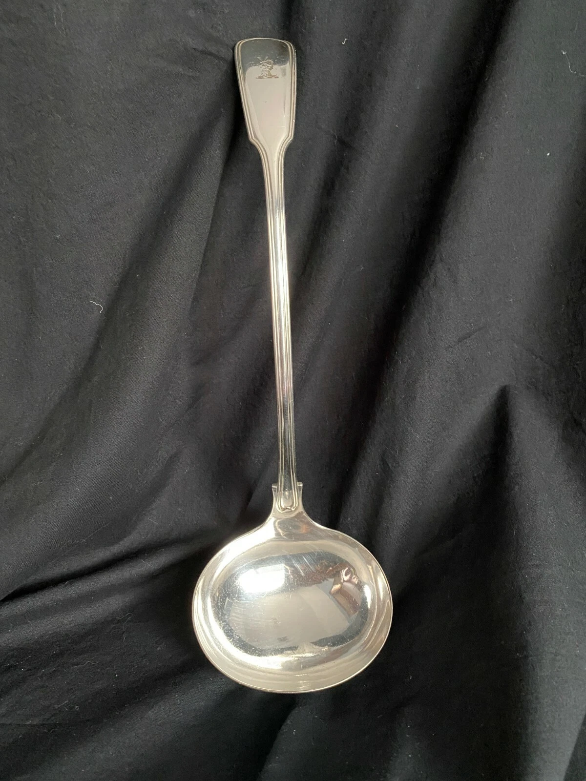 L@@K! RARE Antique circa 1866 Elkington & Co Fiddleback Punchbowl ladle
