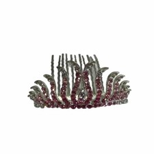Pink Rhinestone Mini Crown with Hair Comb Attachment