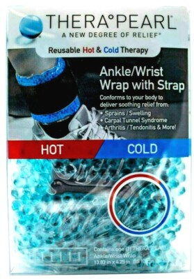 #ad TheraPearl Reusable HOT COLD Pack for ANKLE amp; WRIST Wrap with Strap Gel Beads $9.99