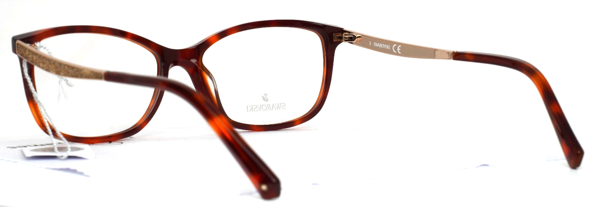 SWAROVSKI SK5412 052 Dark Havana Womens Rectangle Eyeglasses 