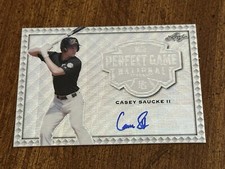 CASEY SAUCKE 2020 LEAF PERFECT GAME NS SILVER WAVE AUTOGRAPH #8/10 Virginia Cavs