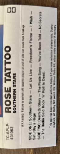 ROSE TATTOO Southern Stars CASSETTE TAPE Oz 1984 Angry Anderson Rare - Very Good - Picture 2 of 5