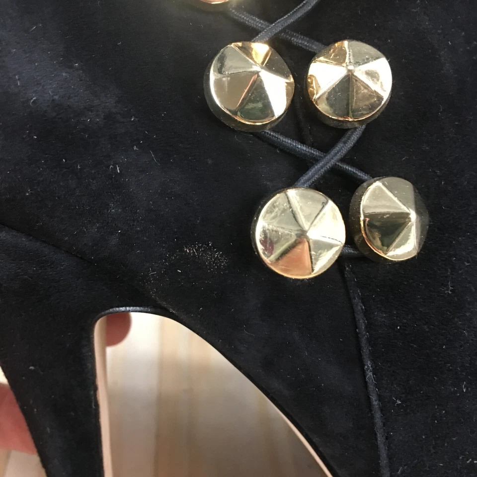 Vince Camuto Botas Mujer 9 B Jardín Botín al Tobillo Cuero Negro Tacones de Aguja Foto 4 de 4