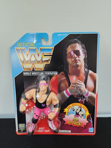 Rare WWF Hasbro Series 4 Bret the Hitman Hart Purp...