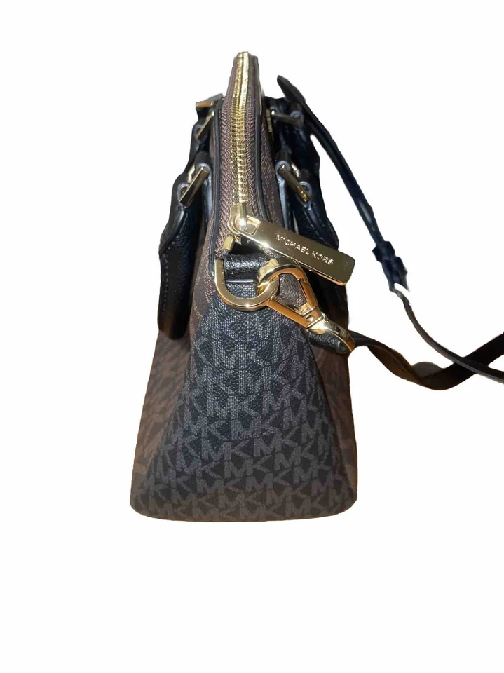 Nuevo Bolso Mensajero Michael Kors Coraline 38S1C2CM6B Mediano Logo Multi - Marrón Foto 3 de 4