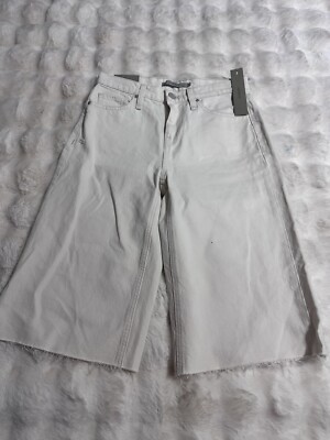 Hudson Womens Freya Low-Rise Size 27 Burmuda Skater Short Raw Hem Beige Raw Hem