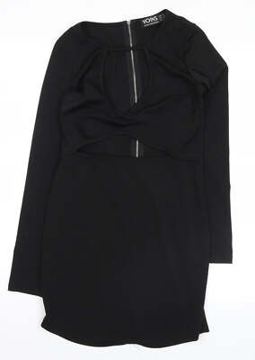 Yoins Damen schwarz Polyestermischung Shirtkleid Größe 10