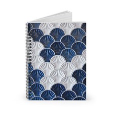 Elegant Blue Patterned Spiral Notebook - Perfect for Journaling, School,