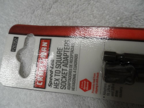 Craftsman 1/4" & 3/8" Hex to Square Socket Adapters NIP Part # 26352 - Picture 2 of 4