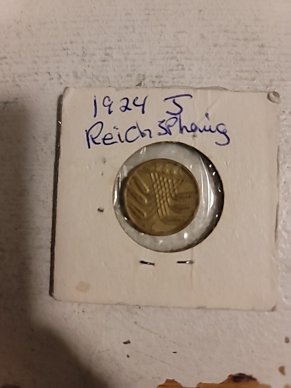 1924 J German Weimar Republic 5 Reichspfennig - AU