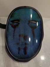 Led Face Mask HD for Halloween Rave Masquerade, W/ WIFI Programmable Video Play