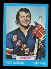 1973-74 Topps #88 Rod Gilbert New York Rangers HOF Hockey Card VG+
