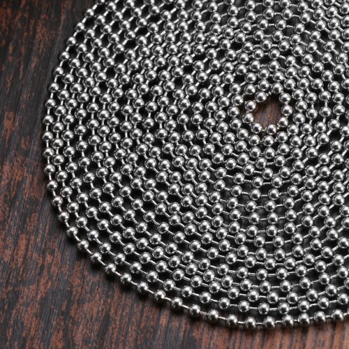 3M Stainless Steel Ball Chain Stainless Steel Bead Chain with Connectors UK - Picture 2 of 10