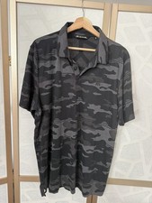 Travis Mathew Polo Shirt Mens Black Camouflage Open Camo Performance Golf XXL