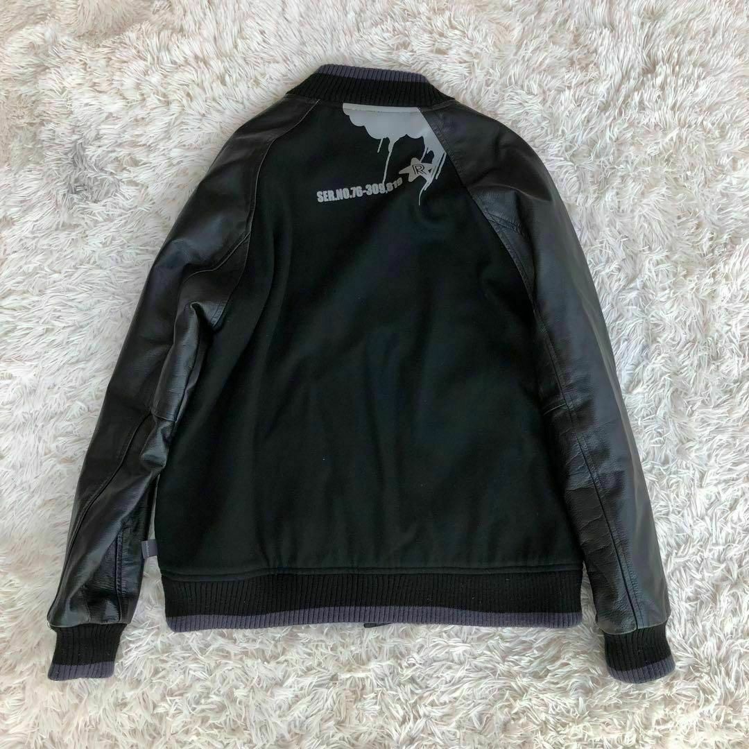 Flip The Script Wool Leather Varsity Jacket Black… - image 2