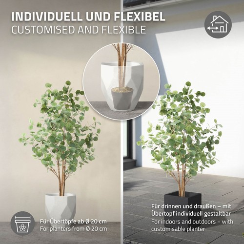 Eucalipto artificial decorativo 150cm realista árbol plástico interior/exterior - Imagen 5 de 9