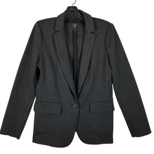 J.Crew 365 Women 6 Charcoal Gray Stretch Ponte Single Button Blazer Jacket