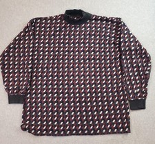 Vintage Zeidler & Zeidler Sweater Mens Medium Multi Color Geometric Mock Neck