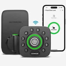 ULTRALOQ U-Bolt Pro Smart Lock with Door Sensor 6-in-1 Keyless Entry Door Lock