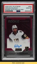 2020 O-Pee-Chee Platinum Matte Pink 92/99 Keegan Kolesar #R-KE Auto RC READ 14bn