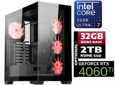 Intel Core Ultra 7 265K, NVIDIA RTX 4060 Ti, 32GB DDR5, 2TB NVMe SSD Gaming PC