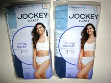 NIB 2 Jockey Elance 3-Pack French Cuts Panties 1487 cotton Blue/striped 7/L