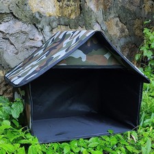 Outdoor Cat House Waterproof Semi Enclosed Kennel for Porch Backyard Outside