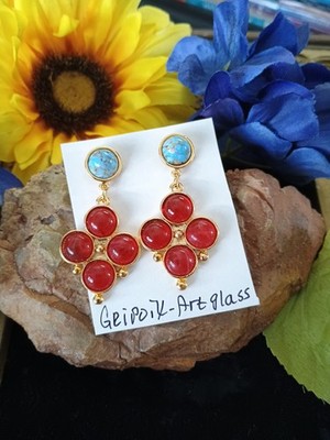 Haute Couture Designer Style Pierced Gripoix Art Glass Dandle Pierced Runway...