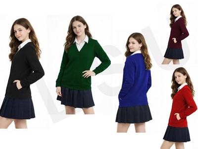 JUNGEN/KINDER SCHULSTRICKJACKE SCHULUNIFORM FLEECE SWEAT SHIRT CARDIGAN ALLE GRÖßEN