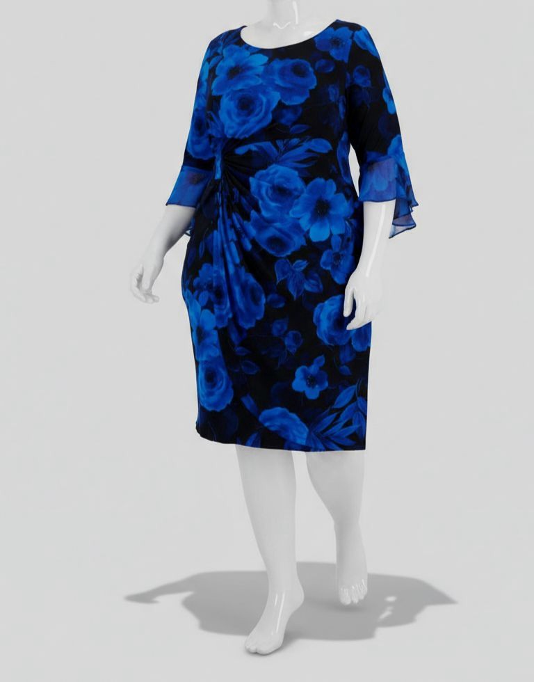sachin and babi light blue dress Victoria Chiffon Lantern Sleeve Midi Dress main image 0