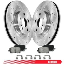 Front Drilled Slotted Rotors Ceramic Pads Kit for 03-08 Toyota Corolla L4 1.8L