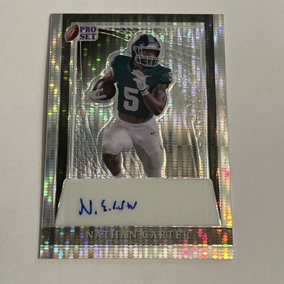 2024 Leaf Pro Set Metal - Autographs Nathan Carter #PA-NC2 Silver Pulsar /10