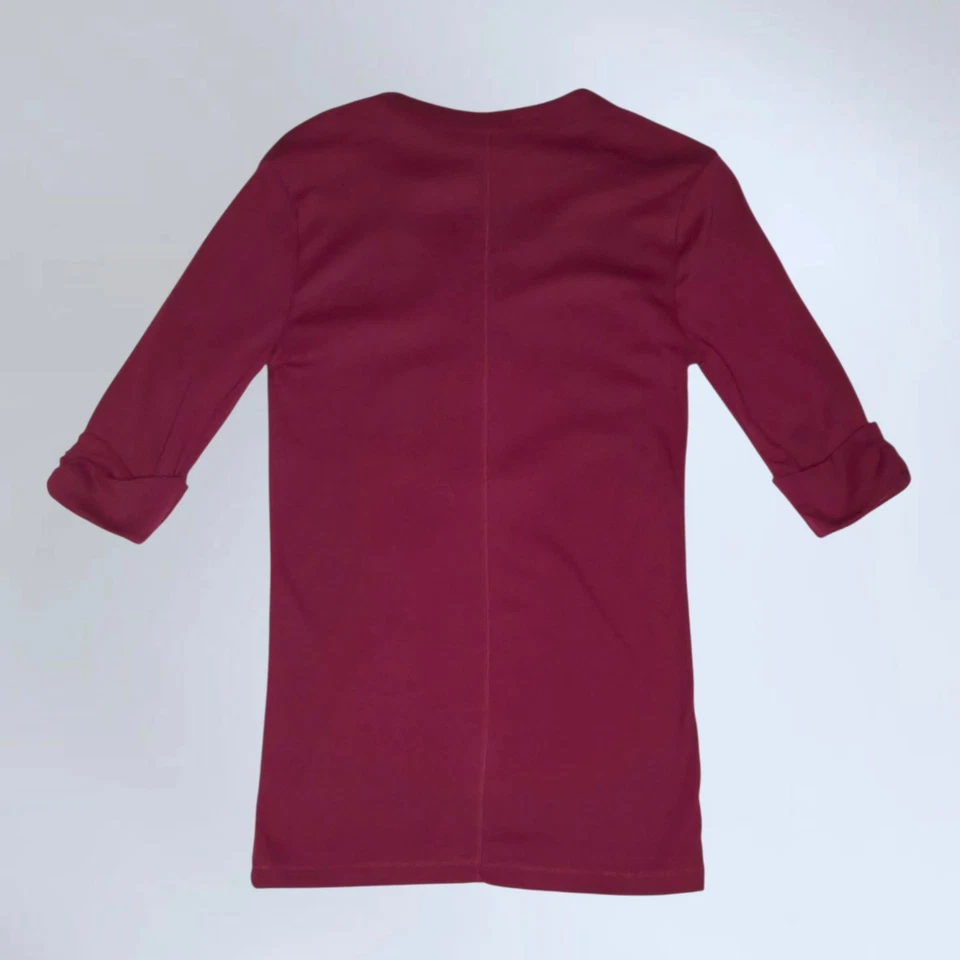 VS Tee Shop Henley Tops Conjunto de 2 LOTE (Beige y Borgoña) Talla Mediana Manga 3/4 Foto 4 de 4