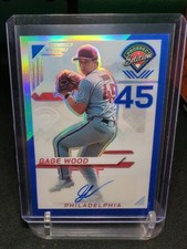 2025 Panini Prospect Edition  Gage Wood #198 Blue Prizm Auto /149 Phillies
