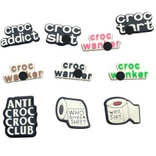 Rude Offensive Shoe Charms for Croc Clogs - Funny Swear Word Toilet Humour