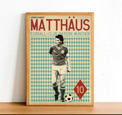 Vintage Football Poster, Retro Soccer Player, Ball Game, Team Sport Match Wall