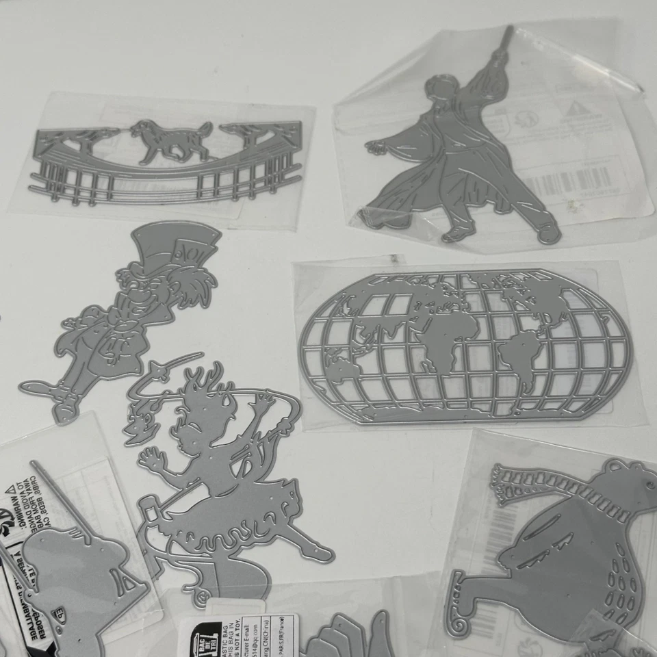 Paquete de 20 troquelados Thinlits mezcla aleatoria personajes animales vacaciones álbum de recortes Foto 3 de 4