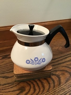 Corning Ware Blue Cornflower Teapot 3 Cup With Lid Small Chip
