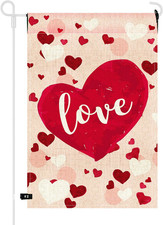Valentine's Day Garden Flag Set - 12x18 Inches Love Design Decoration