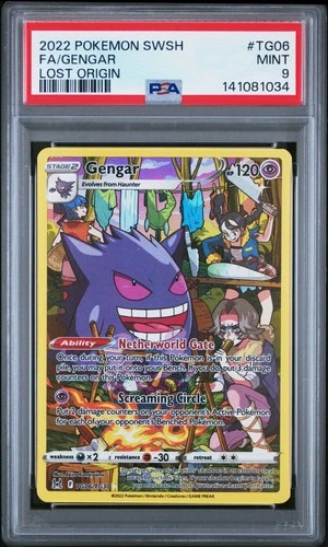 2022 POKEMON SWORD & SHIELD LOST ORIGIN #TG06 FULL ART/GENGAR PSA 9