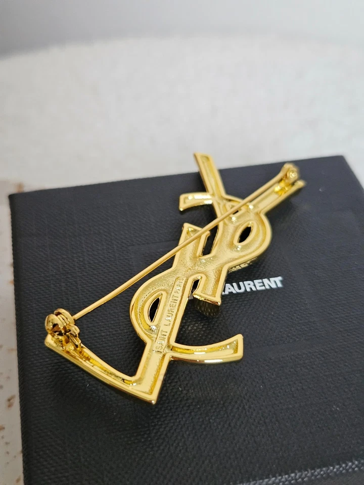 Brosche YSL Gold yves saint laurent Brosche wie neue mit Box - Bild 2 von 4