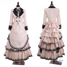 Victorian Fancy Dress Edwardian Civil War Southern Belle Retro Bustle Ball Gown