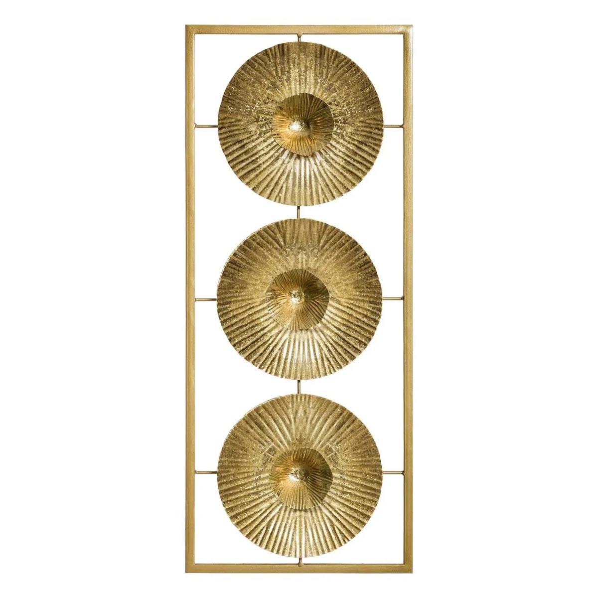 Décoration murale en métal couleur or avec diamètre de 61cm