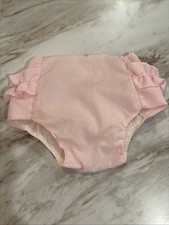 Vintage Baby Cloth Ruffled Plastic Rubber Pants Size Med/large Pink