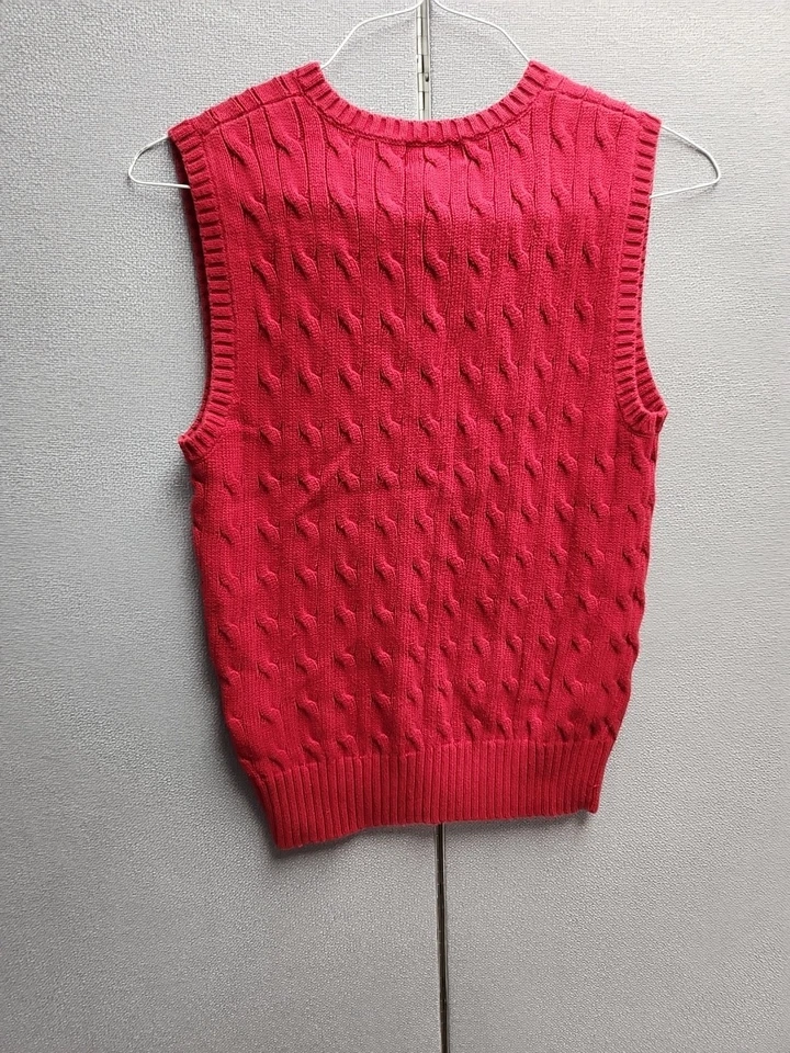 Chaleco Suéter Ralph Lauren Polo Niño Mediano 10 12 Rojo Cuello en V Azul Poni Algodón Foto 4 de 4