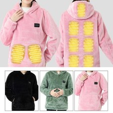 Outdoor Electric USB Heating Sweaters Hoodies Men Winter Warm Heated Clothes UK