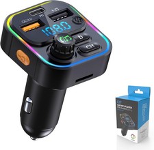 Bluetooth FM Transmitter,22.5W PD Fast Charger USB C Car Adapter  AUX...