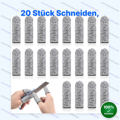 20x Fingerschutz Schnittfest Level 5 Fingerlinge Atmungsaktiv Daumenschutz Wiede