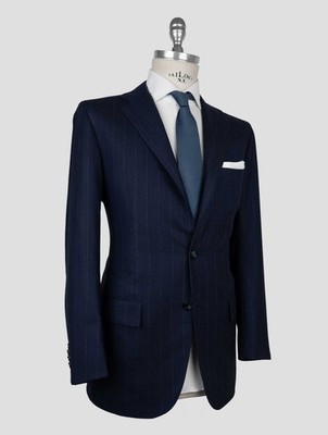 NEW KITON DARK BLUE VIRGIN WOOL CASHMERE SUIT US 42 - EU 52 KVZ8
