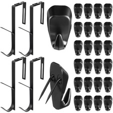 28 PCS Black Cubicle Wall Hooks Hanger Panel Coat Hook Fits 1.35 To 3.5 Inch